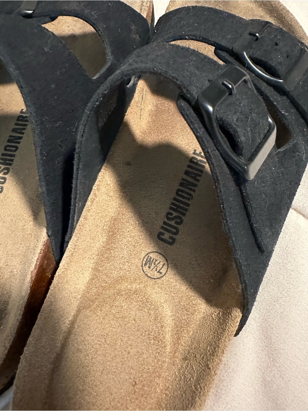 Black Double-Buckle Slide Sandals - Picture 4 of 6